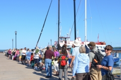 Standing in line for our boat tour.