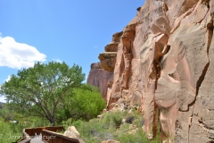 There was a raised walk along the cliff for viewing the petroglyphs.