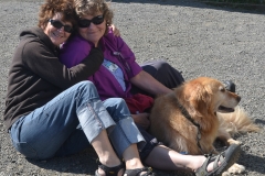 Kate and Kathy at the coast.