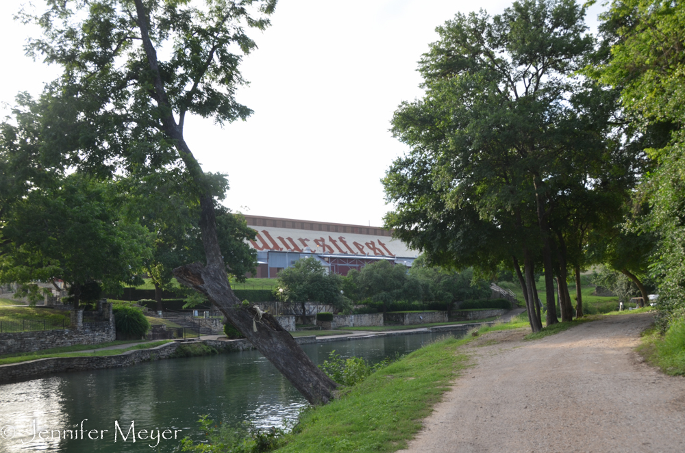 There were braver campers who stayed right on the Comal River (across from the stadium).